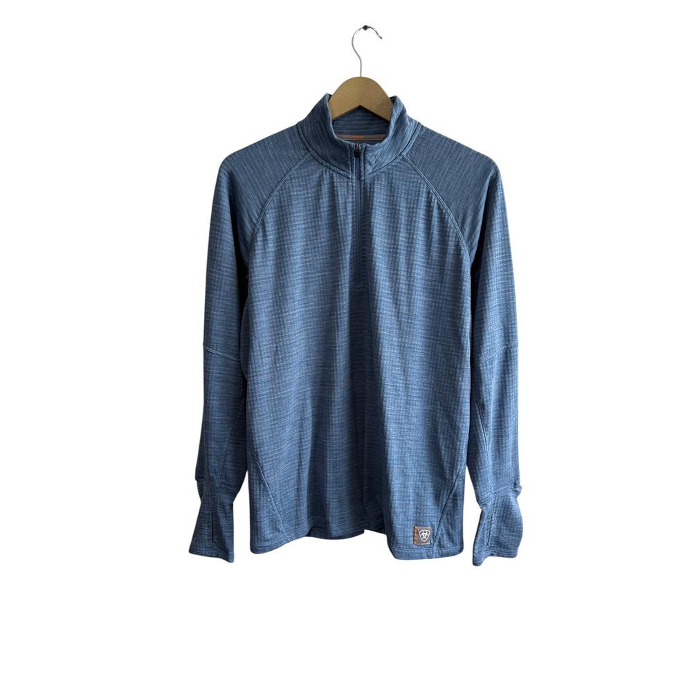 Ariat Rebar Women's Large Blue 1/4 Zip Long Sleeve Work Shirt Outdoor Western